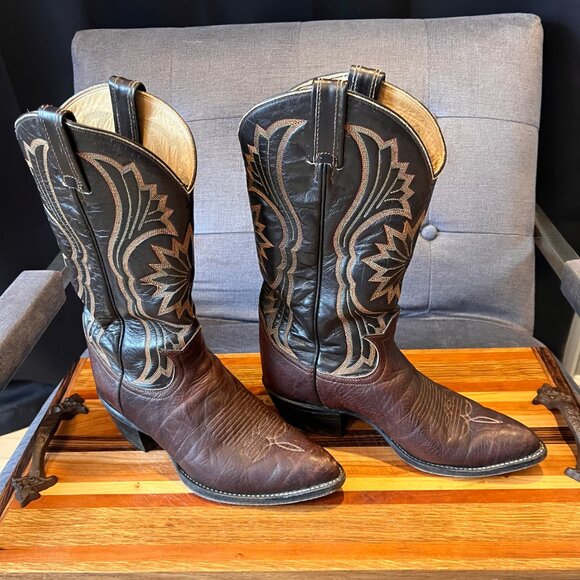 Men\'s Tony Lama Cowboy Boots Brown 8D Excellent Condition main image 5
